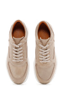 Men's Beige Suede Leather Sneaker | Derimod