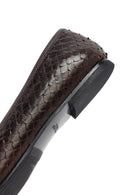 Woman Brown Patterned Leather Babet | Derimod