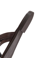 Kadın Kahverengi Taşlı Parmak Arası Deri Terlik | Derimod