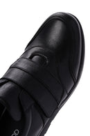 Women's Black Leather Wedge Heeled Comfort Shoes | Derimod