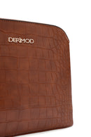 Women's Tan Long Strap Crocodile Patterned Crossbody Bag | Derimod