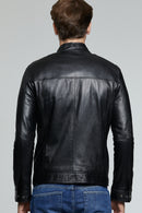 Ford Men's Black Leather Jacket | Derimod