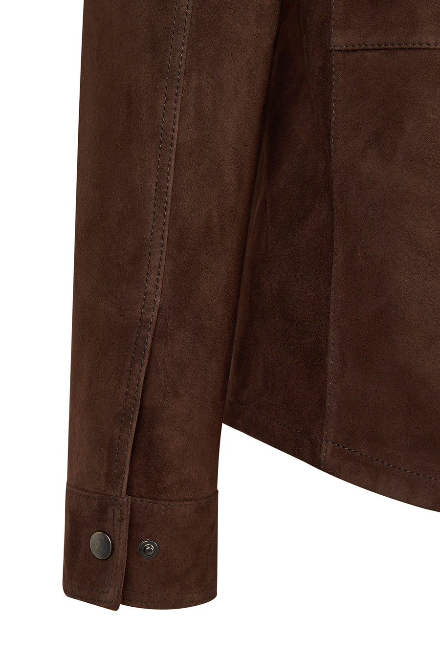Martinez Male Brown Suede Leather Shirt Jacket