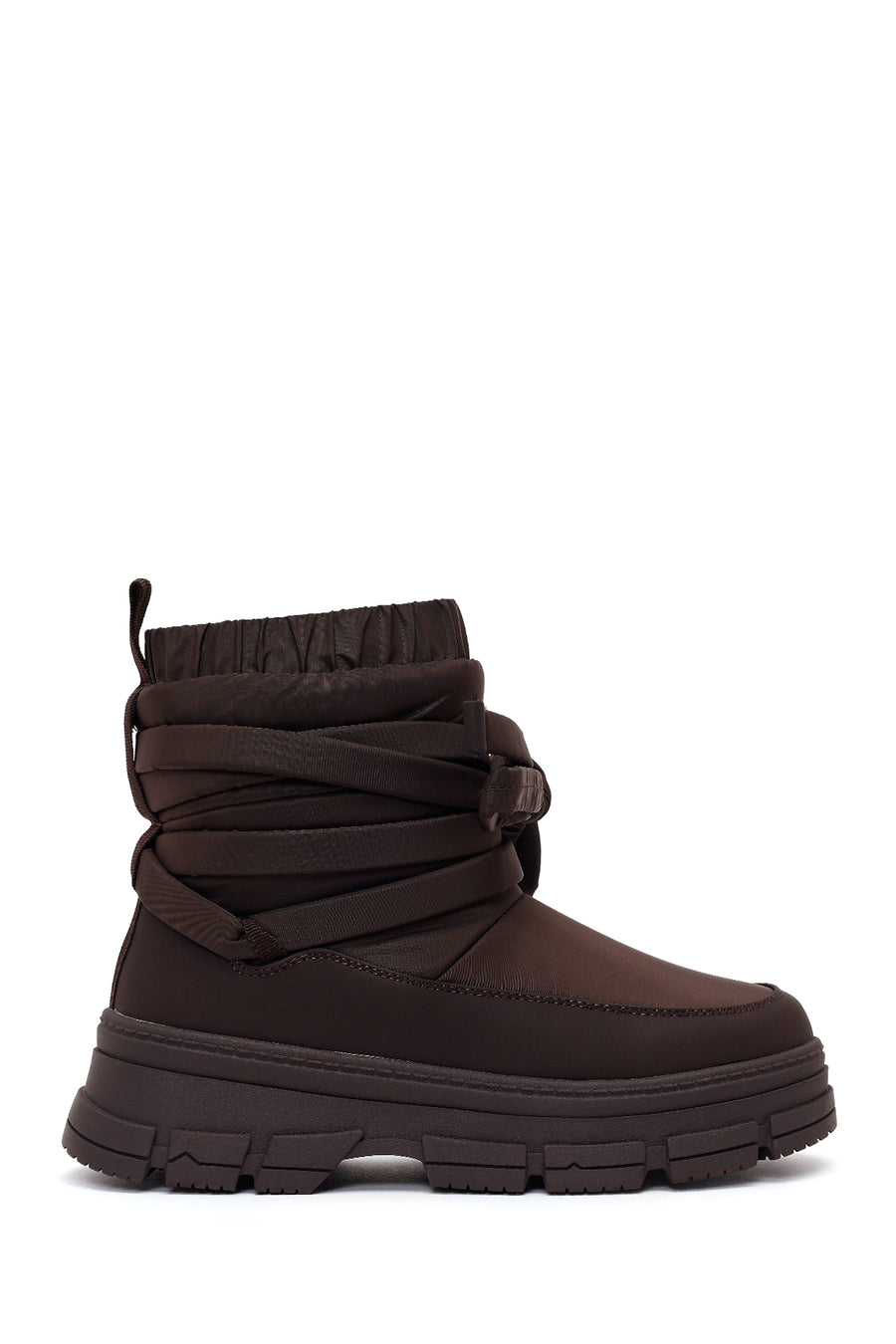 Woman Brown Thick-Soled Fabric Boots WF530032KK | Derimod