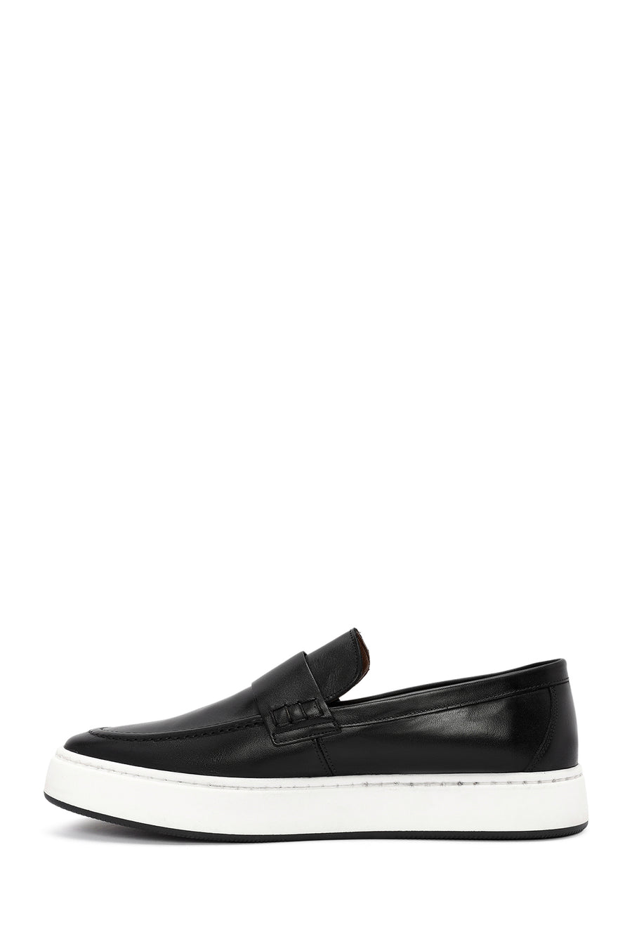 Men's Black Leather Casual Loafer