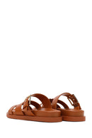 Women's Tan Buckled Slippers | Derimod