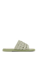 Women's Green Knitted Slippers | Derimod