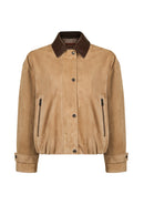 Bolivia Woman Beige Short Oversize Suede Jacket | Derimod