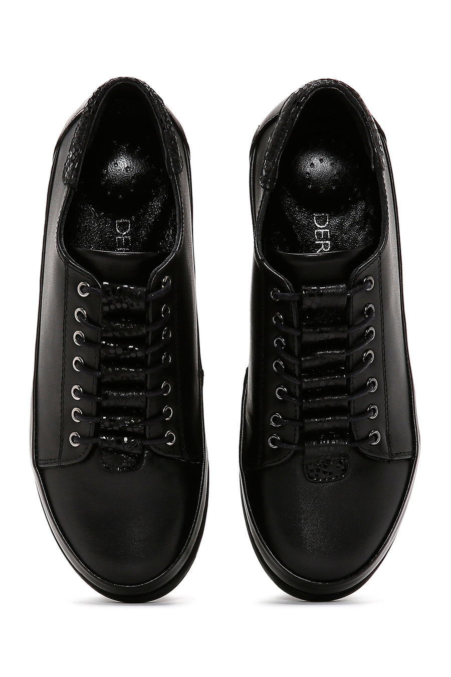 Kadın Siyah Deri Casual Sneaker