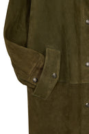 Los Angeles Woman Green Suede Coat | Derimod