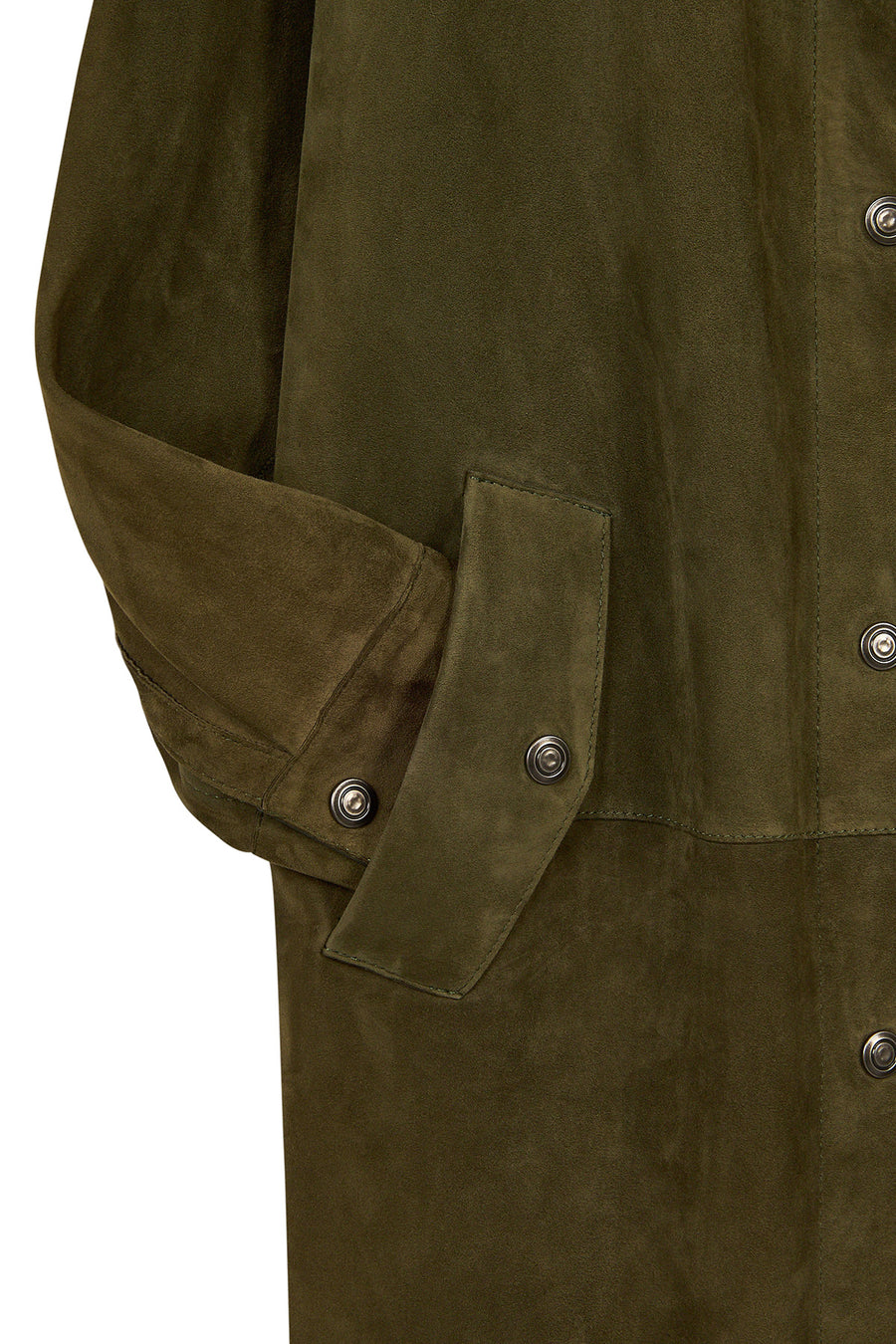 Los Angeles Woman Green Suede Coat