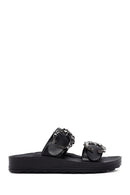 Women's Black Thick Soled Comfort Slippers | Derimod