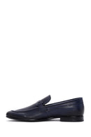 Men's Navy Blue Leather Casual Loafer | Derimod