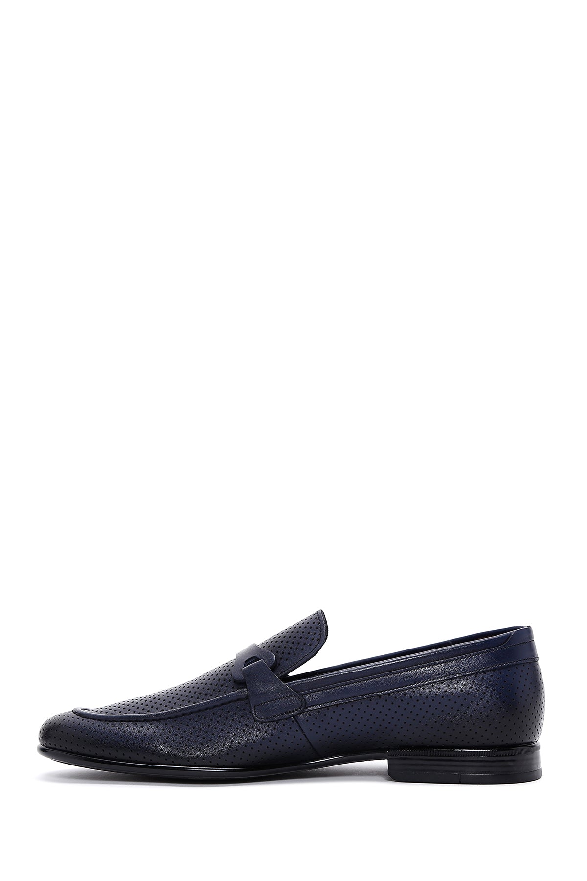 Erkek Lacivert Deri Casual Loafer