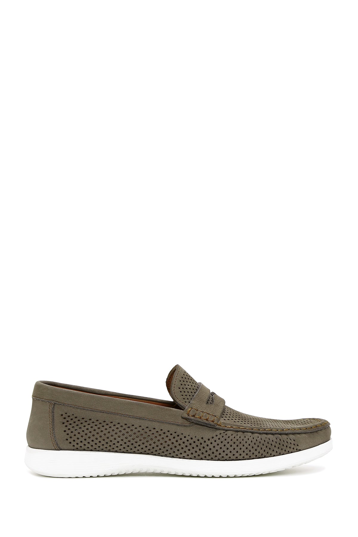 Erkek Vizon Nubuk Deri Loafer 23SFD6583V3 | Derimod