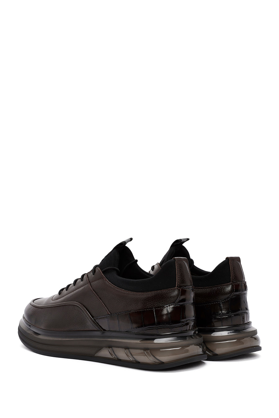 Men's Brown Lace-Up Leather Casual Sneaker