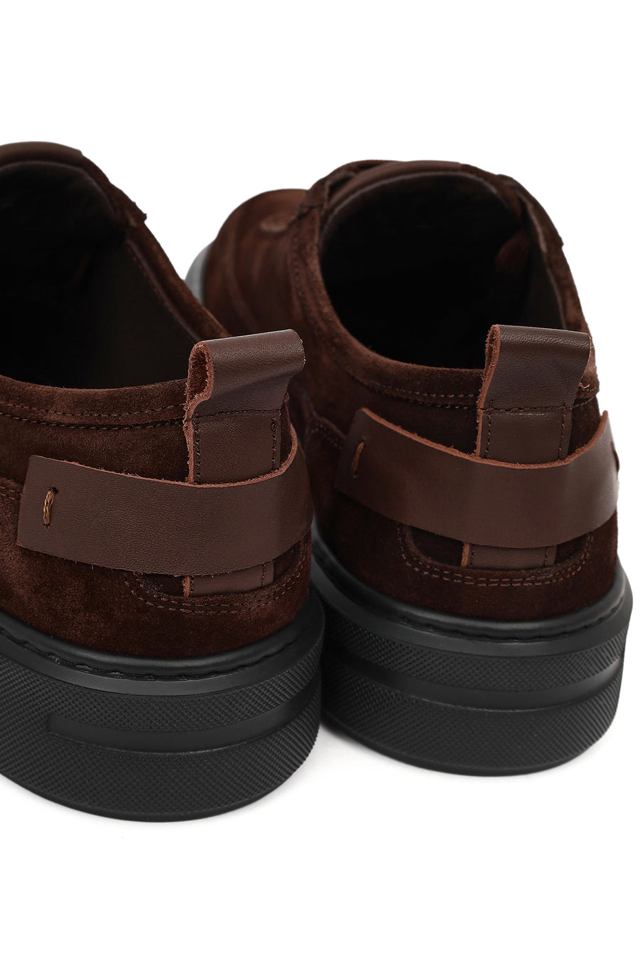 Erkek Kahverengi Bağcıklı Kalın Tabanlı Süet Deri Sneaker