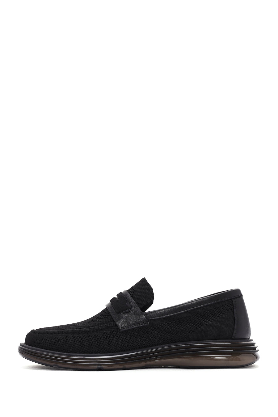 Men's Black Fabric Loafer