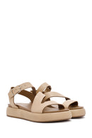 Women's Brown Leather Sandals | Derimod