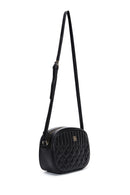 Women's Black Long Strap Quilted Crossbody Bag | Derimod