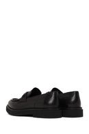 Male Black Buckled Leather Casual Loafer | Derimod