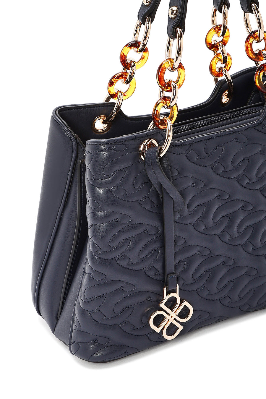 Women's Navy Blue Long Strap Quilted Classic Handbag