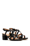 Women's Black Thick Heeled Sandals | Derimod