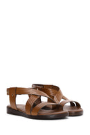 Women's Tan Leather Bodrum Sandals | Derimod