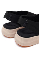 Women's Black Strapped Thick-Soled Fabric Comfort Sandals | Derimod