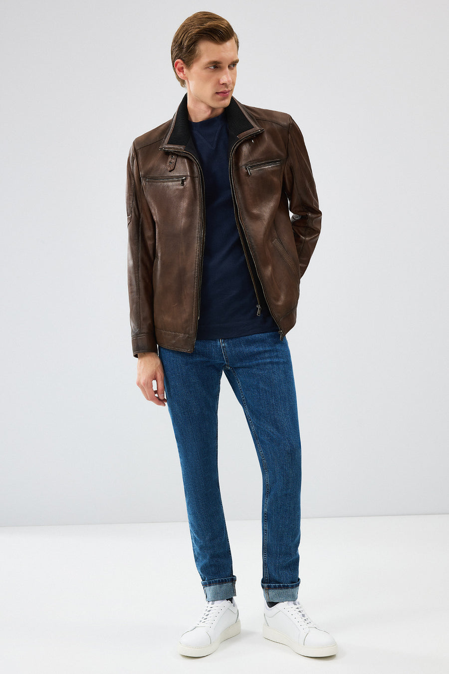 Mateo Men's Brown Leather Jacket