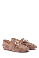 Women's Suede Buckle Loafer | Derimod