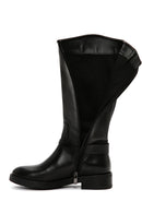 Women's Black Zippered Leather Boots | Derimod