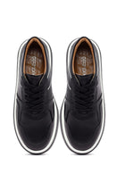 Kadın Siyah Bağcıklı Kalın Tabanlı Deri Sneaker | Derimod