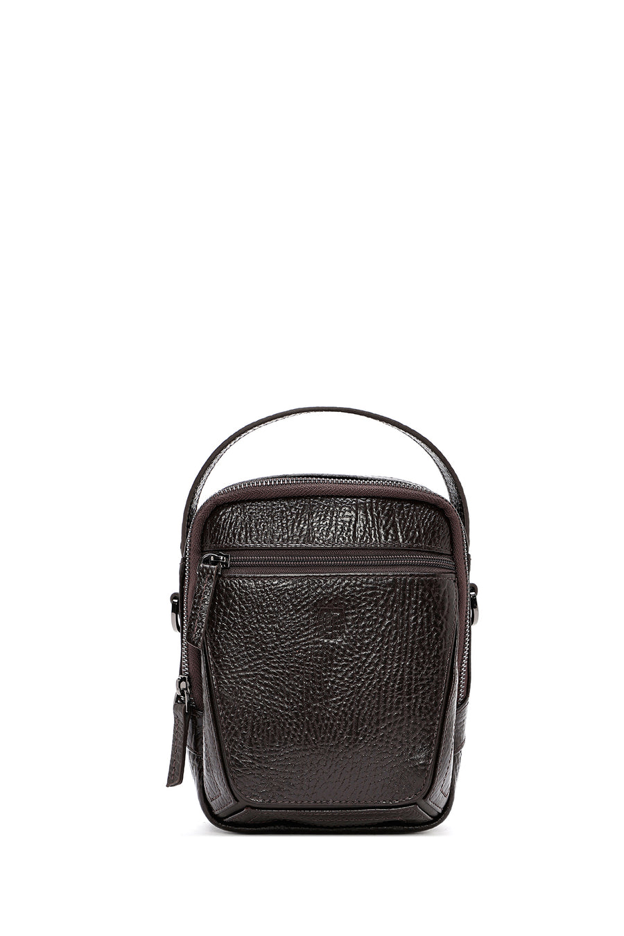 Men's Brown Leather Messenger Bag