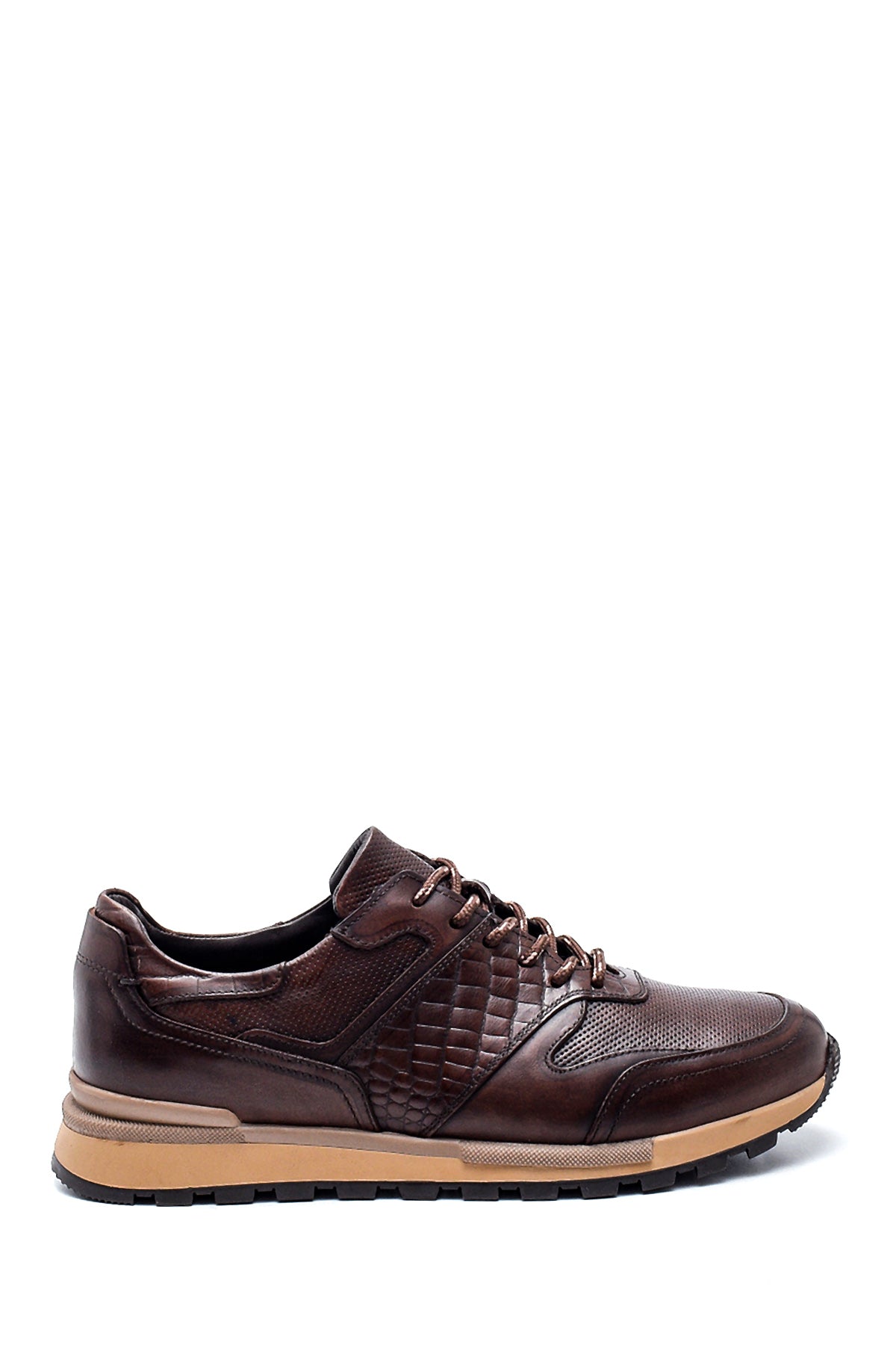 Men's Leather Crocodile Detailed Sneaker 21WFD610814 | Derimod