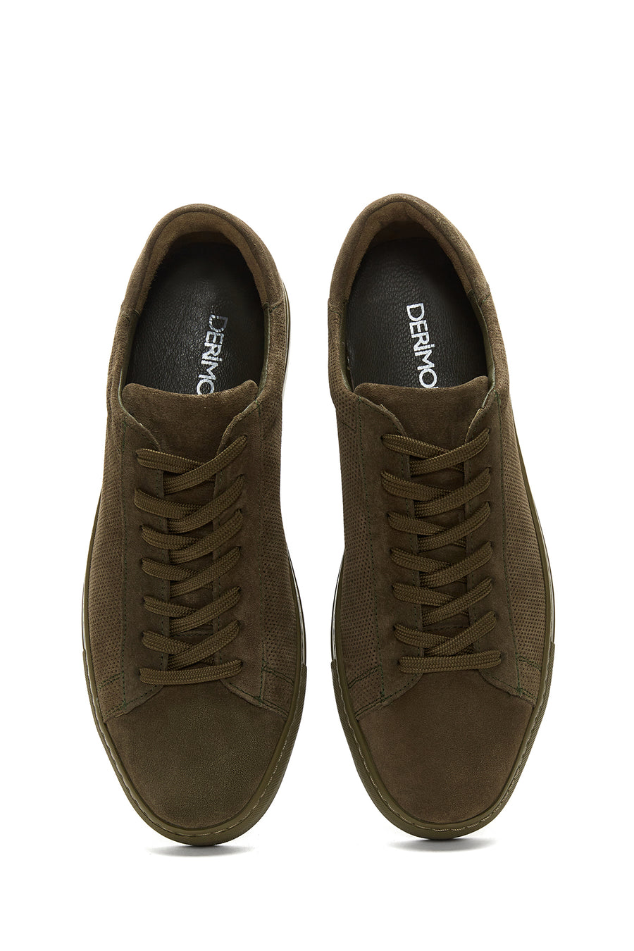 Erkek Haki Deri Süet Sneaker