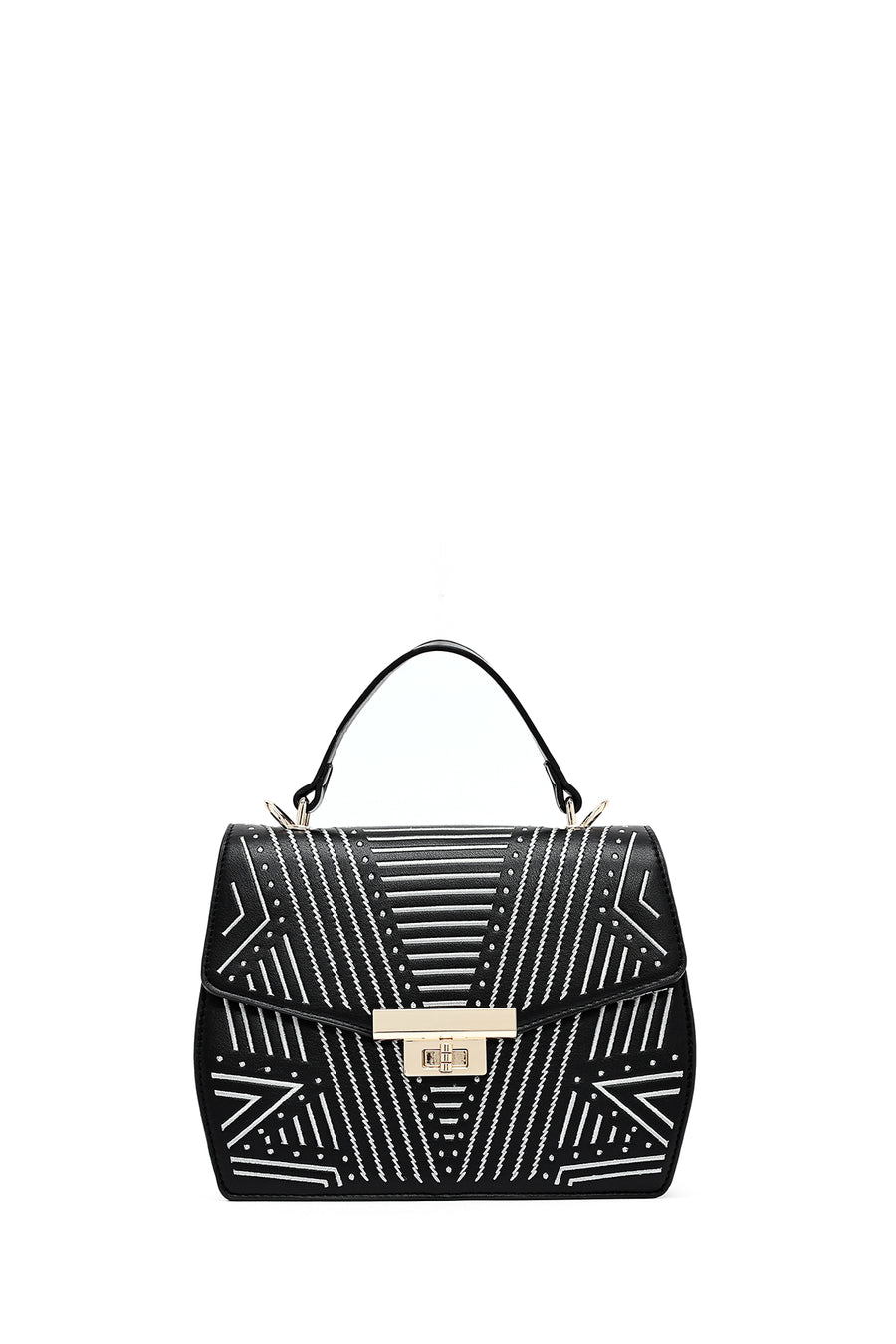 Women's Black Printed Long Shoulder Bag