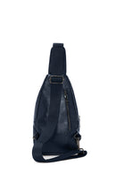 Men's Navy Blue Leather Crossbody Bag | Derimod