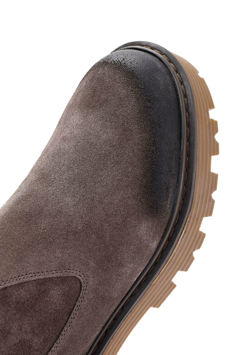 Men's Brown Zippered Suede Leather Casual Boots