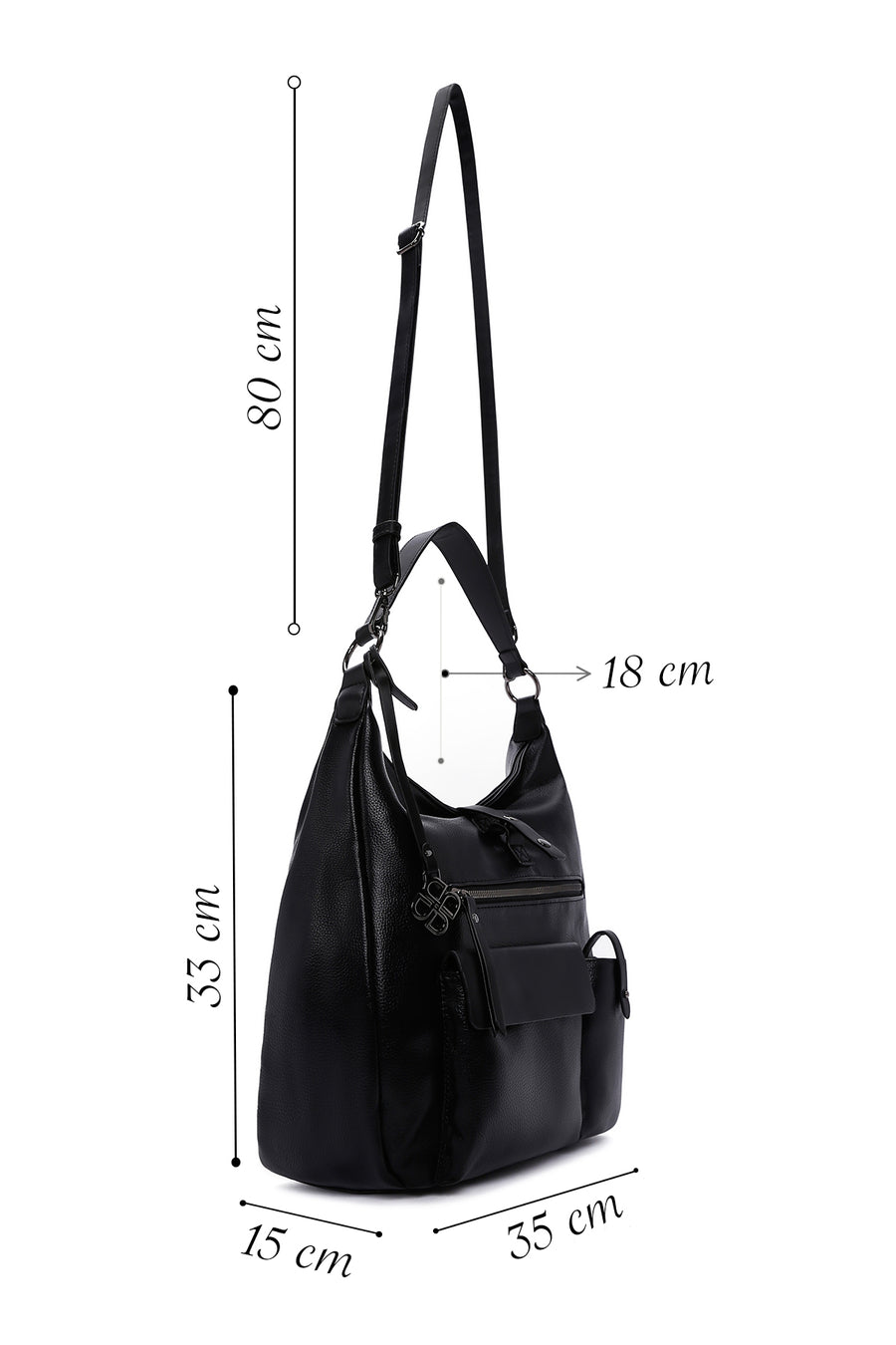 Women's Black Long Strap Shoulder Bag