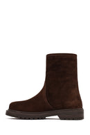 Women's Brown Suede Leather Boots | Derimod