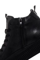 Men's Black Leather High Top Sneaker | Derimod