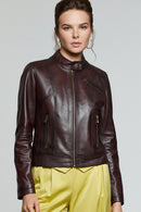 Kylie Women's Leather Jacket | Derimod