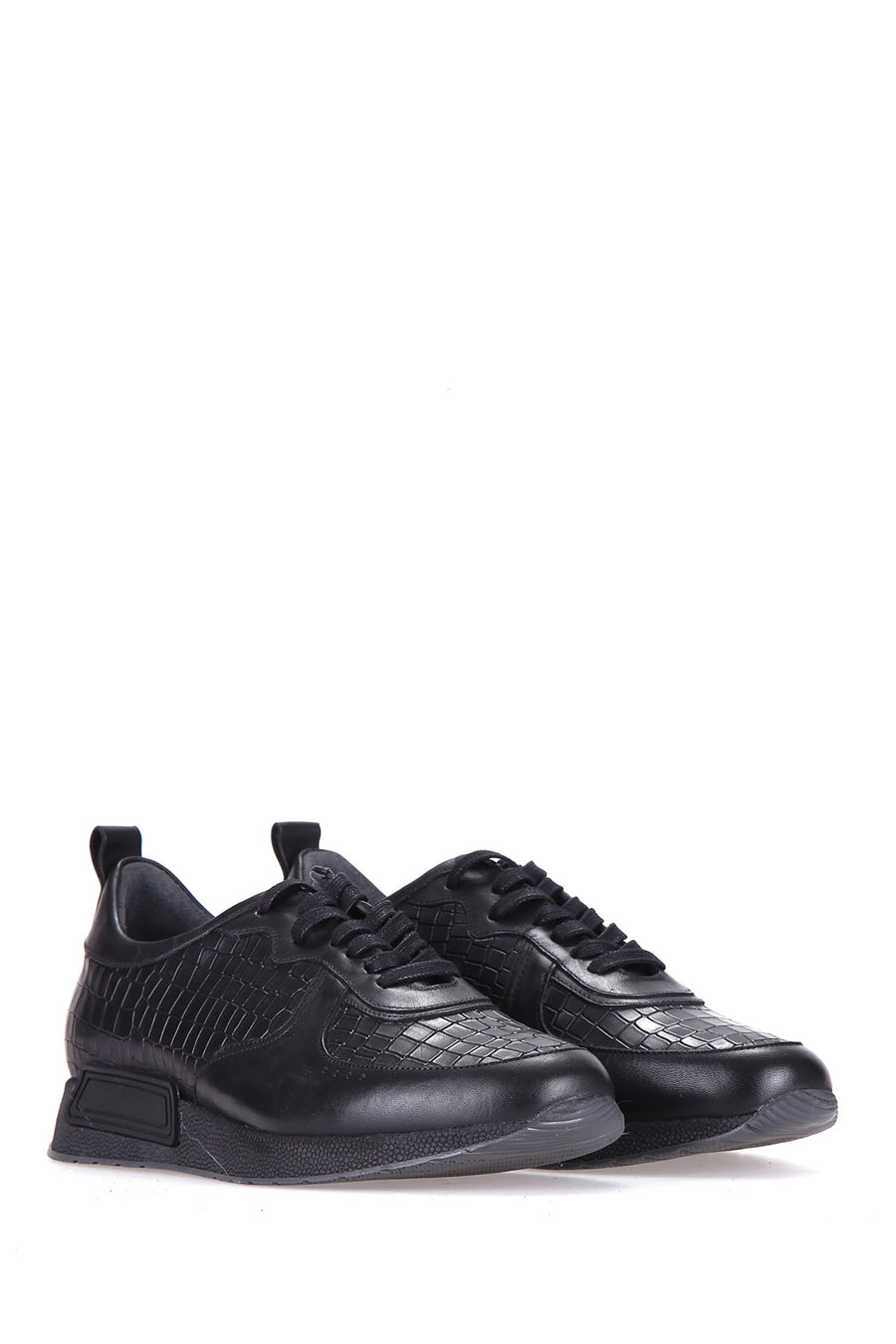 Crocodile Patterned Men's Leather Sneaker