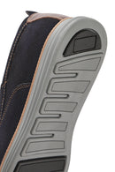 Men's Navy Blue Nubuck Leather Casual Loafer | Derimod
