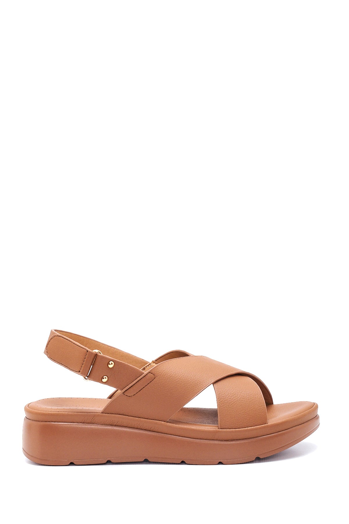 Women's Tan Thick Sole Comfort Sandals 22SFE4703FT | Derimod
