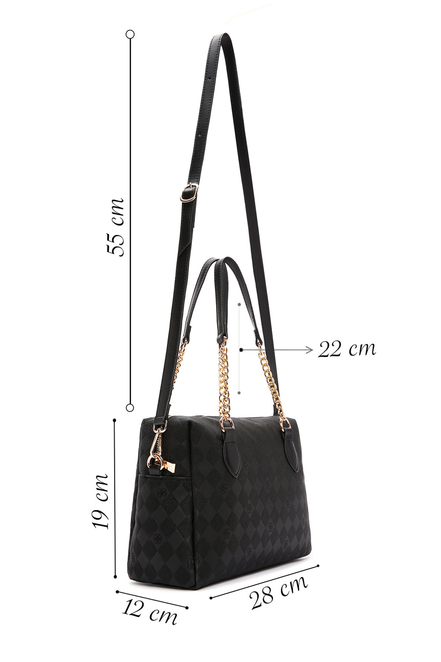 Women's Black Long Strap Shoulder Bag