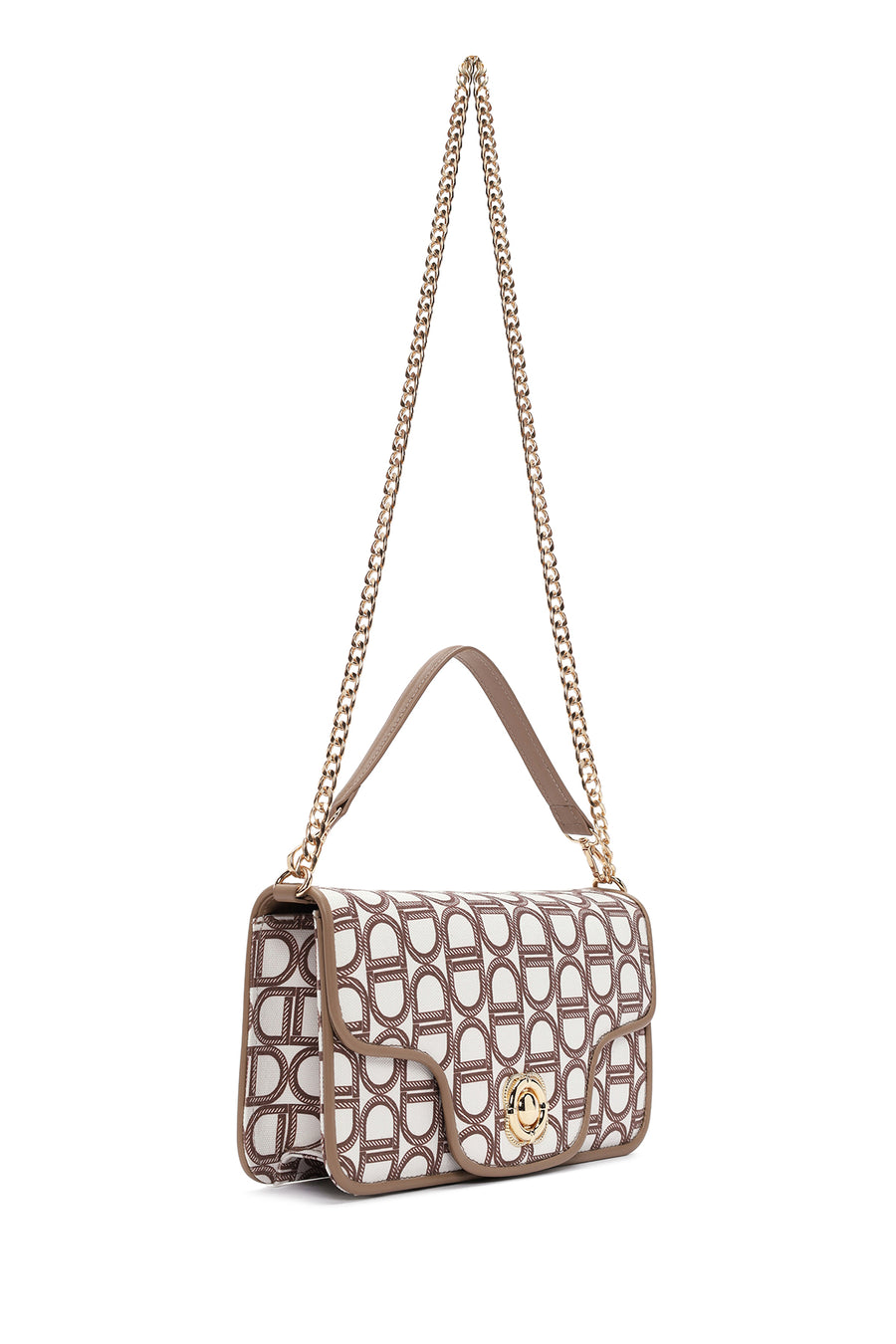 Women's Beige Long Strap Fabric Shoulder Bag