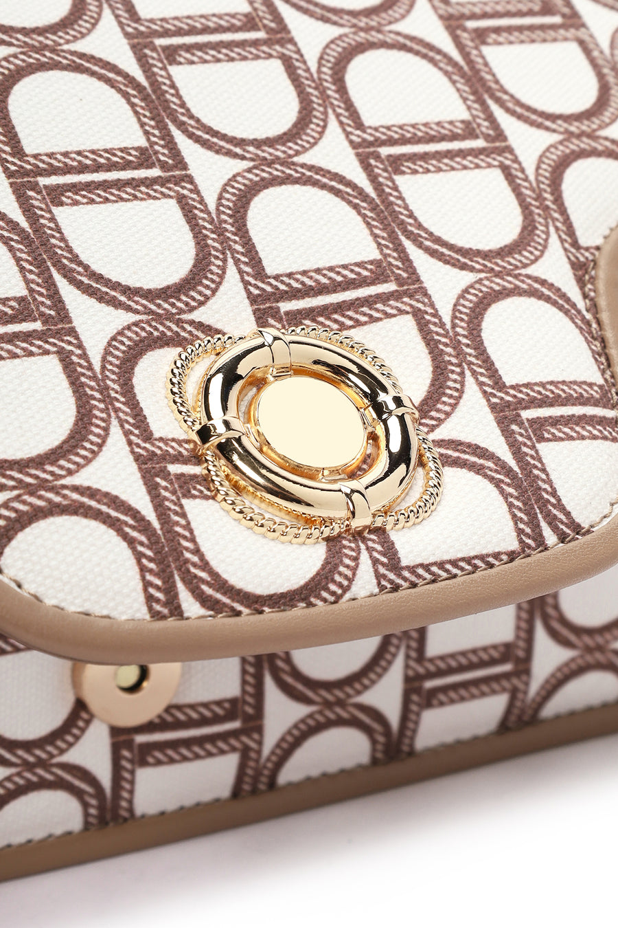 Women's Beige Long Strap Fabric Shoulder Bag