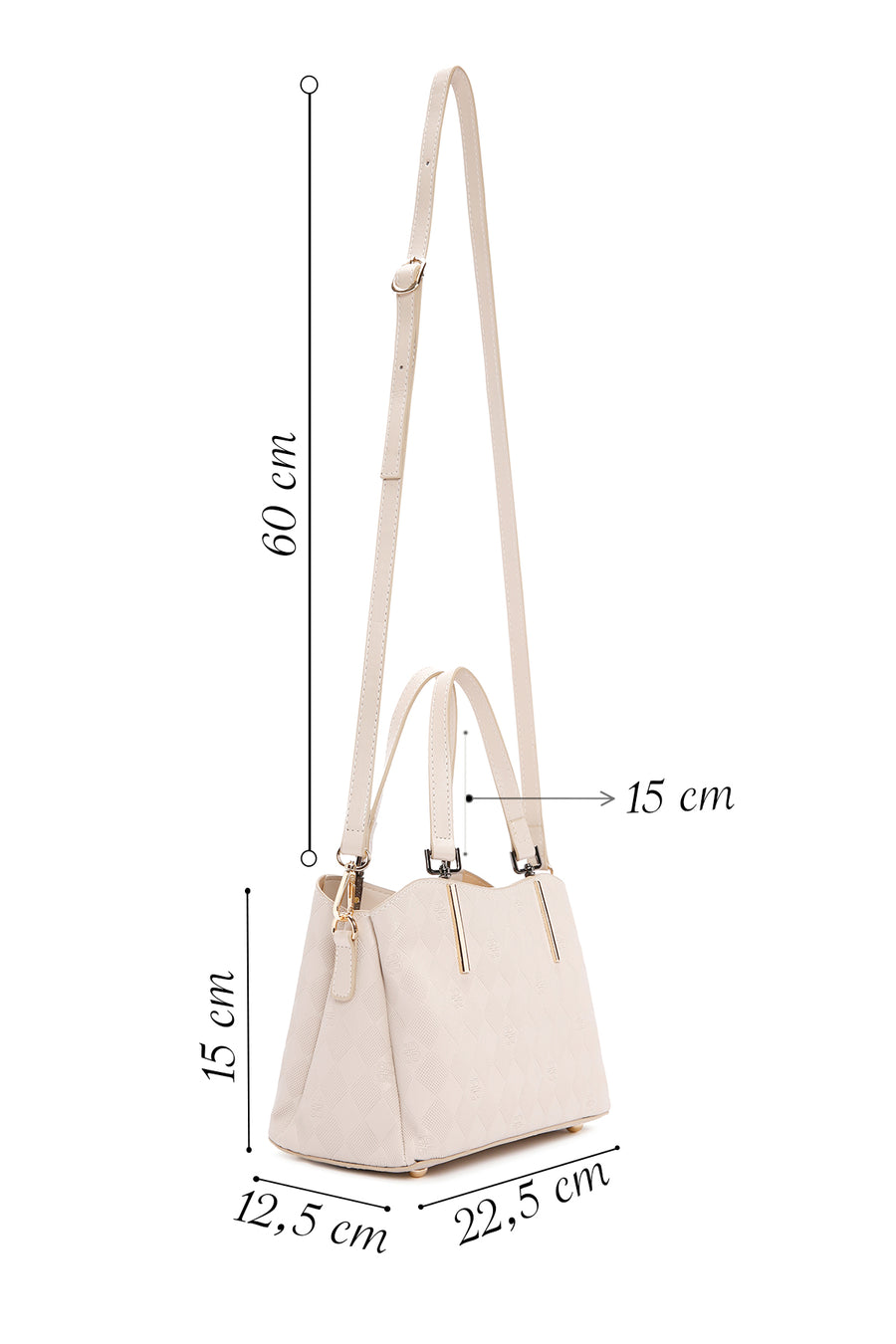 Women's Cream Long Strap Shoulder Bag